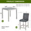 Ensemble de table de salle à manger 5 pièces avec 4 chaises rembourrées, pieds en bois massif, plateau de table en bois aggloméré, pour la salle à manger, facile à nettoyer, décoration en cristal acrylique, gris argenté, assemblage facile