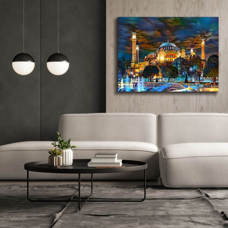 «Istanbul Turquie Hagia Sophia Fountain» par Pedro Gavidia, art mural sur toile, H 40 po x l 54 po x P 1,5 po