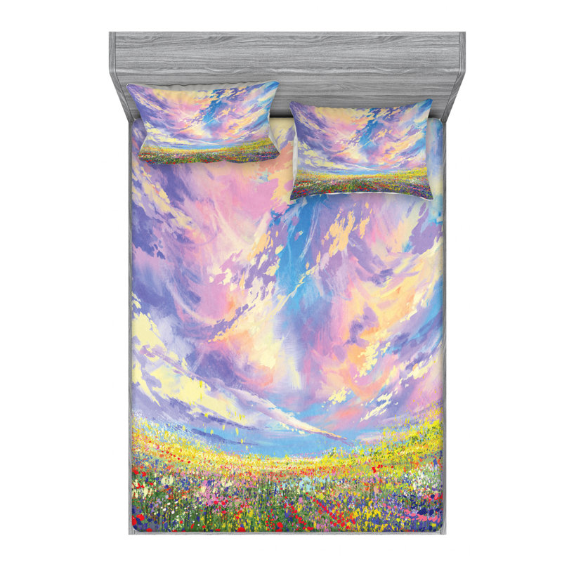 Microfiber Sheet Set, Queen Sheet Set with Fitted Sheet
