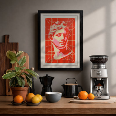 Profile in Red Retro - Framed Print