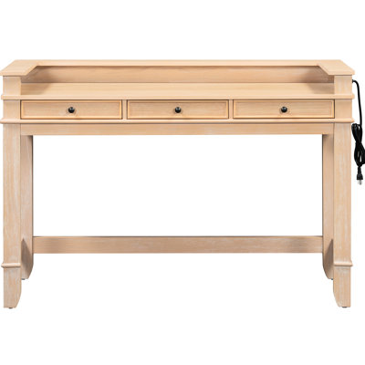 Table à manger pour 3 personnes idéale pour les petits espaces de bureau, table de cuisine rétro, rangement et prise de recharge, tabourets confortables, finition naturelle, 3 chaises, élégance, compartiments, convient aux petits espaces en bois massif