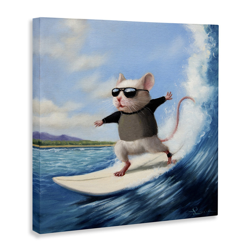 «Cool Surfer Mouse» par Lucia Heffernan, H 17 po x l 17 po
