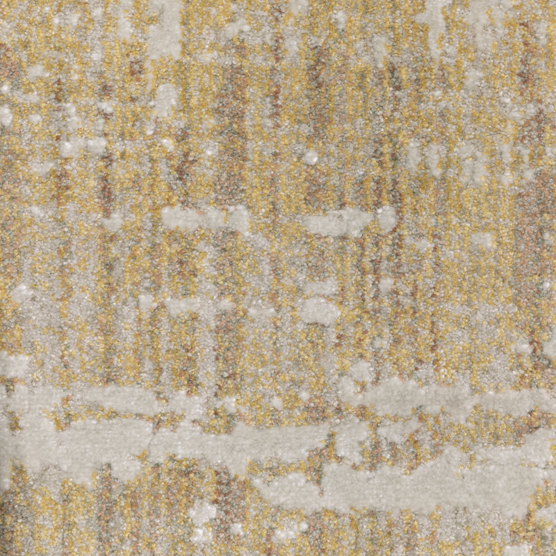 Michels Distressed Stripe Gold/ Brown Area Rug, Rectangle 6'7" x 9'6"