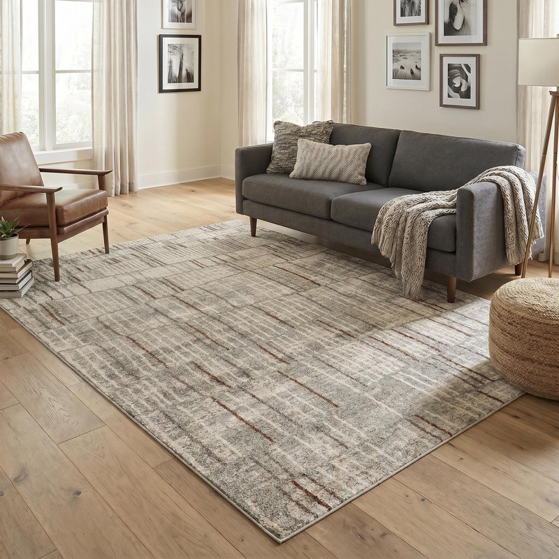 Celil Geometric Shapes Area Rug, SAGE, 120 x 170 cm (Rectangular)