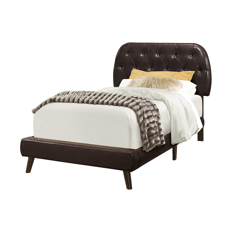 Bed, Twin Size, Teen, Upholstered, Twin, Brown