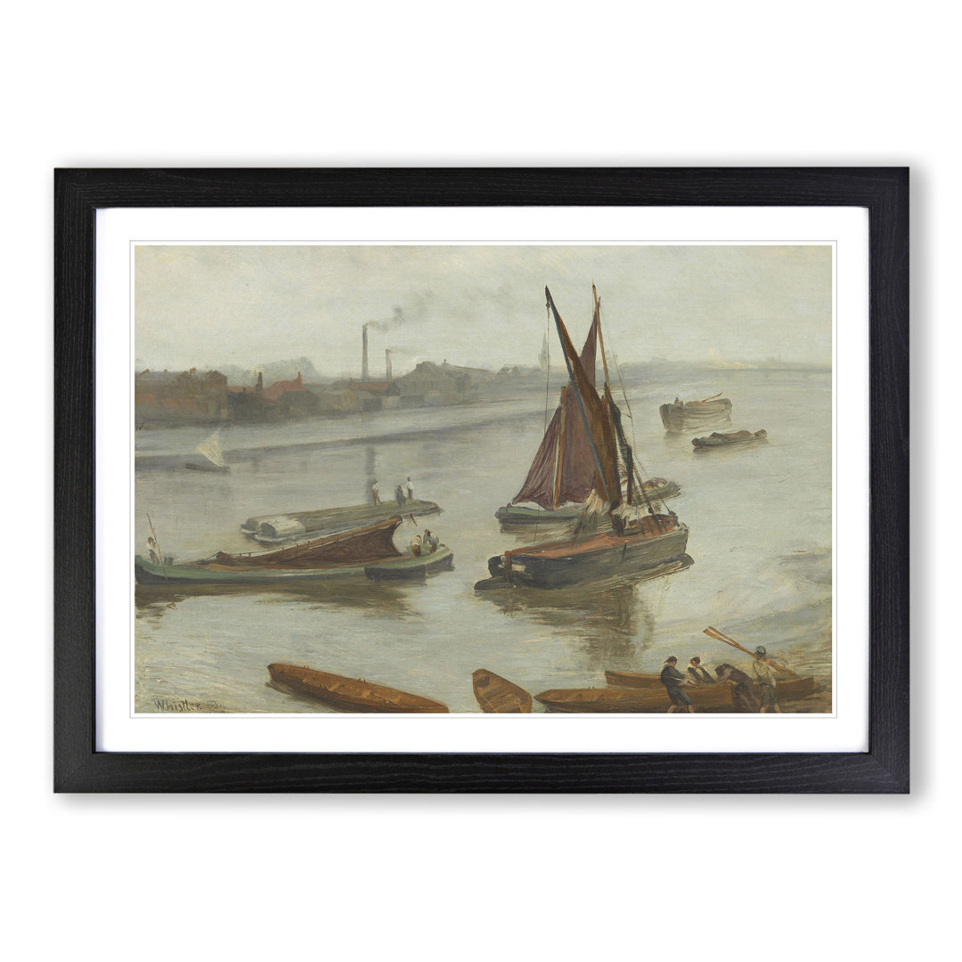 Old Battersea Reach by James Mcneill Whistler - Framed Print