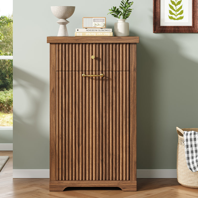 Armoire à ordures inclinable 13 gallons, Walnut