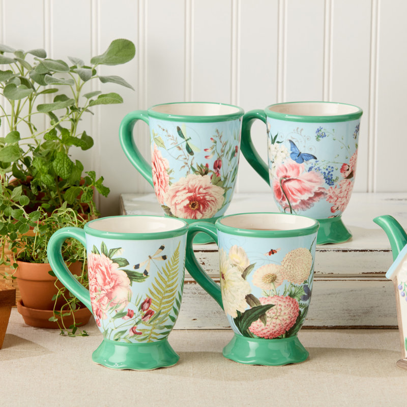 Ensemble de 4 tasses Flora