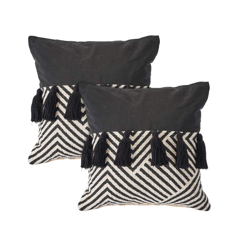 Ensemble de 2 coussins en coton Tassels