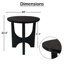 Sara Round Side End Table, 20 Inch Solid Mango Wood Top In Matte Black With Curved Legs