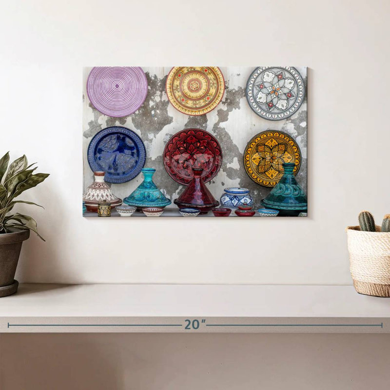 Senne Decorative Moroccan Plates, 8" H x 12" W