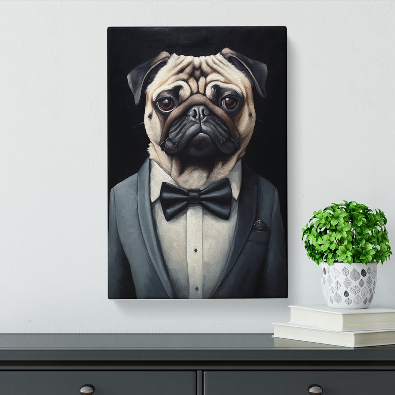 Pug Contemporary Art - Wrapped Canvas, 76cm H x 50cm W x 3cm D