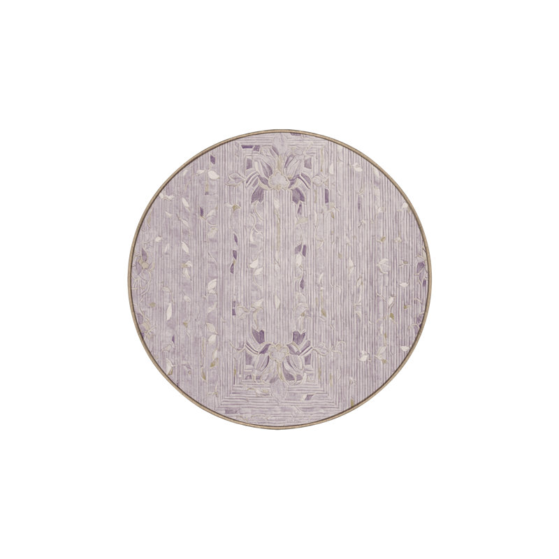 Tapis beige lavable à la machine, Rond 6 pi