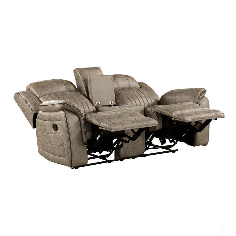 Causeuse inclinable double classique avec plateau de rangement Classic Sandy Brown