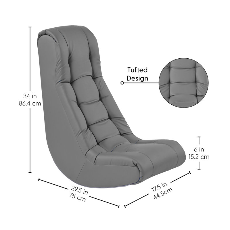 Chaise berçante touffetée, Gris