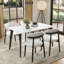 Chaise de salle à manger rembourrée en similicuir et bois d'hévéa Juvan (ensemble de 4)-819030769-819030284