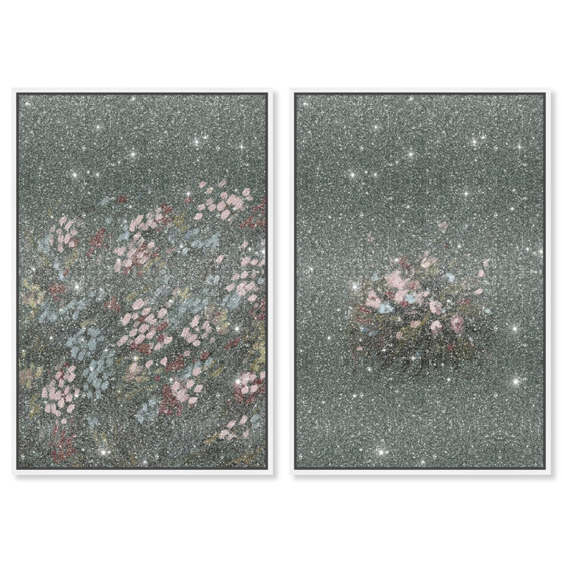 Subtle Universe Set Abstract Canvas Print by Oliver Gal, Black Frame, 10 x 15, 17"H x 25"W, White Floater Frame