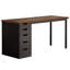 Bureau d'ordinateur moderne de 47 pouces avec 5 tiroirs et armoire réversible, brun rustique et noir, idéal pour les petits espaces et les bureaux à domicile-925906219
