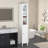 66.92" Tall Bathroom Storage Cabinet With Adjustable Shelves,Slim 1 Doors Freestanding Cabinet With Anti-Tip, Open Compartments