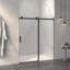 Porte de douche coulissante sans cadre l 56 à 60 po x H 72 po, verre trempé clair de 5/16 po (8 mm) de large épaisseur, couche facile à nettoyer à double face, fini noir mat avec tampon-119869675