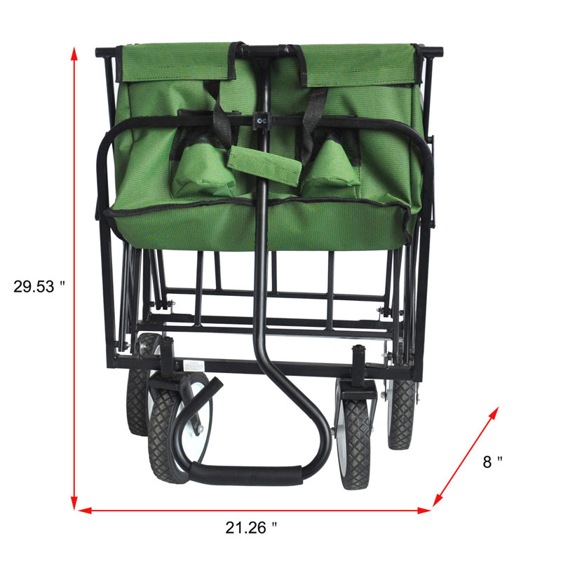 46.46'' H x 40.5'' W Utility Cart with Wheels, Green