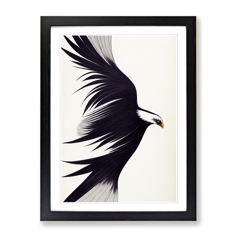 Kiruna Eagle Avant Garde 1 Piece Wall Art, 34cm H x 25cm W x 2cm D, Black