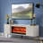 Beige Manufactured Wood TV Cabinet Fireplace-118474734