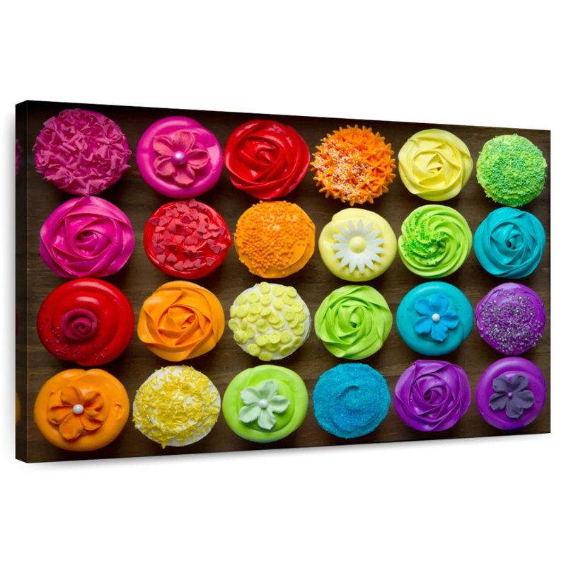 Yarlin Rainbow Cupcakes, 26" H x 39" W