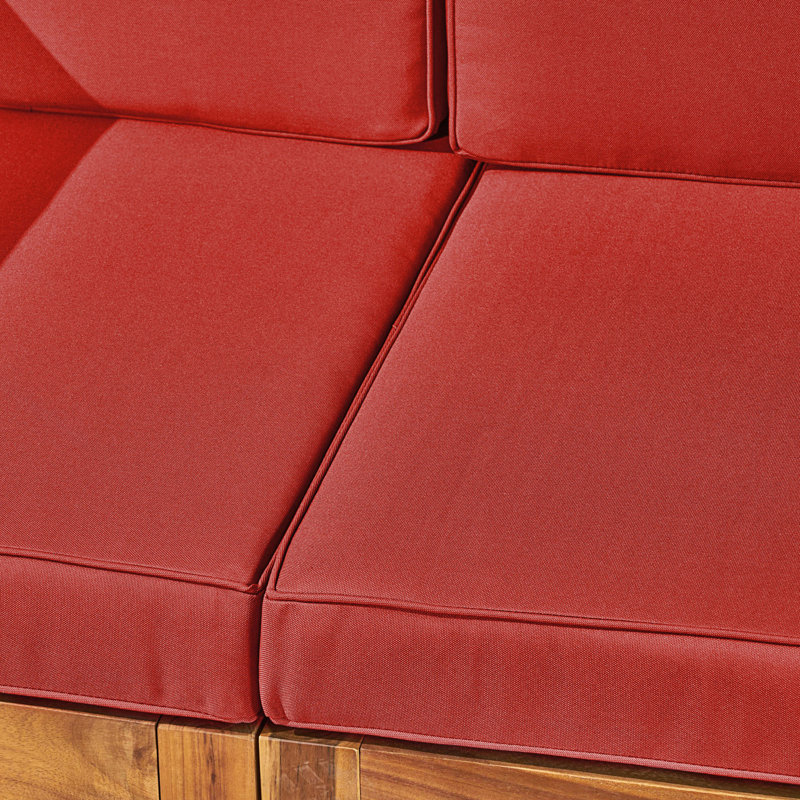 2-Piece Outdoor Love Seat Set, Red, Teak