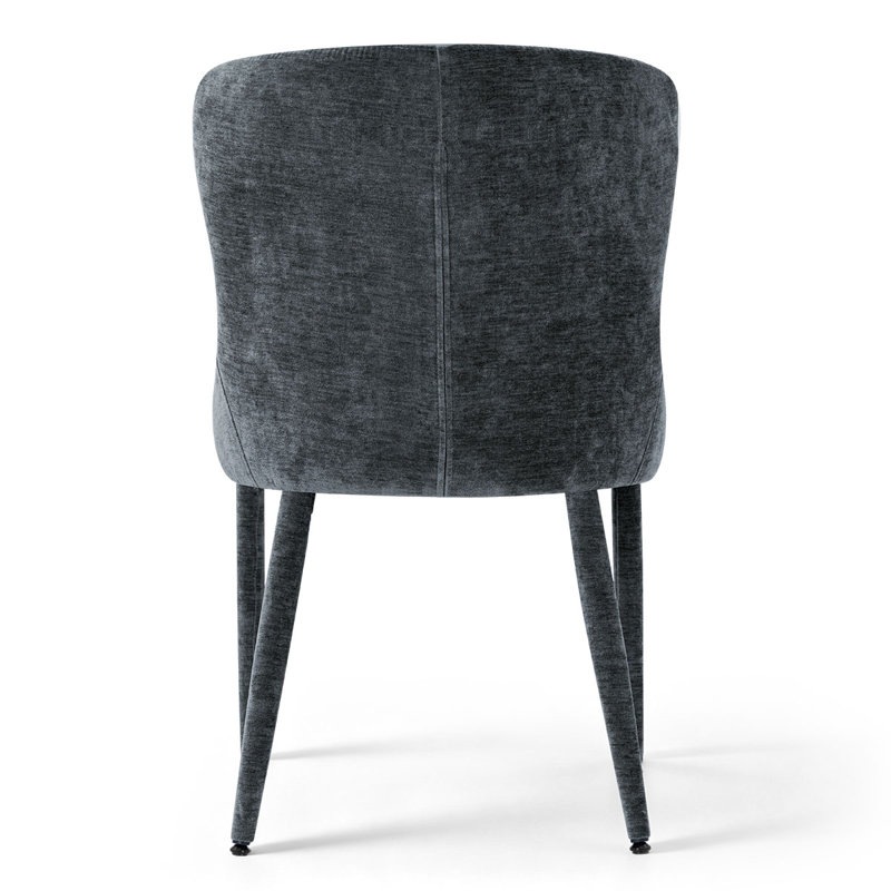 Ensemble de table de salle à manger extensible en placage de bois de 72" à 104" avec 6 fauteuils à oreilles en chenille