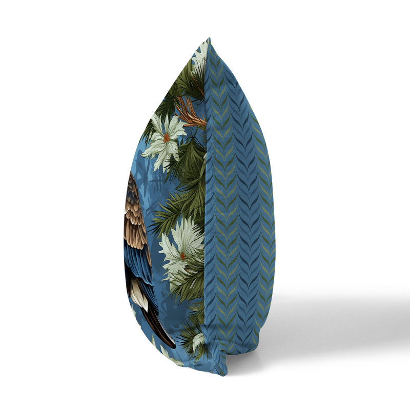 Coussin Eagle's Eden, H 16 po x l 16 po, Simili daim