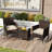 3 Pcs Outdoor Conversation Set With Cushioned Seat & Tempered Glass Tabletop