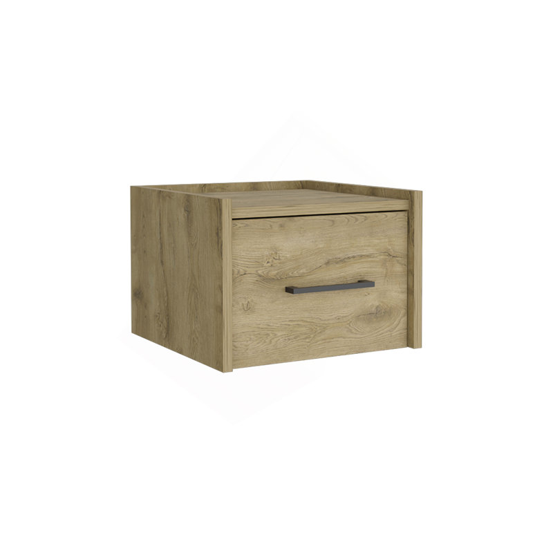 Table de chevet flottante, conception peu encombrante avec tiroir et surface pratiques, Macadamia, Beige