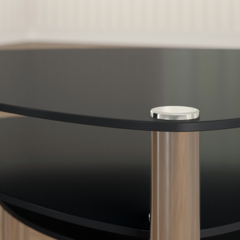 Glass Top Nesting Tables, Black
