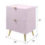 Table de chevet 2 tiroirs rose ultrabrillant