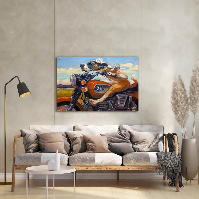 «Fast And Furriest» par CR Townsend, art mural en verre acrylique, H 24 po x l 36 po x P 0,2 po