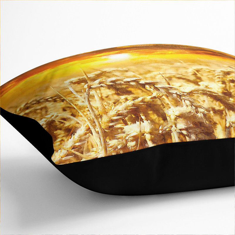 Wheat Field at Sunset Scatter Cushion, Black, 55cm H x 55cm W x 20cm D