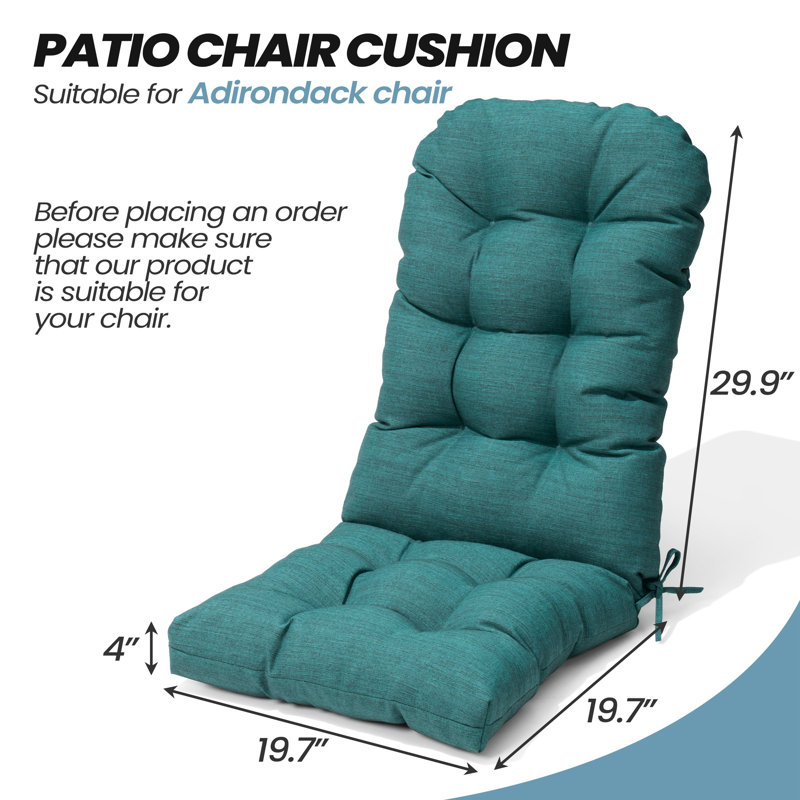 30‘’ H Indoor and Outdoor Seat/Back Cushion for Adirondack Chair, 1, Malachite Green