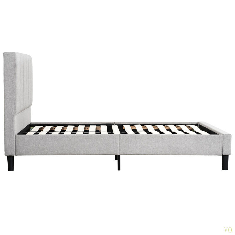 Upholstered Full Size Platform Bed Frame, Tufted Headboard, Full
