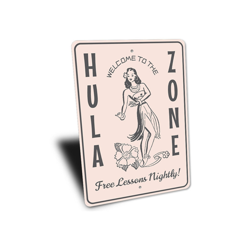 Plaque en aluminium Hula Zone, H 18 po x l 12 po x P 0,06 po