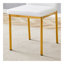 Ensemble de salle à manger 4 pièces avec table ronde en verre trempé de 36,6 po et chaises blanc-doré - Style moderne et luxueux pour le salon et la cuisine. Convient à divers styles de décoration intérieure.