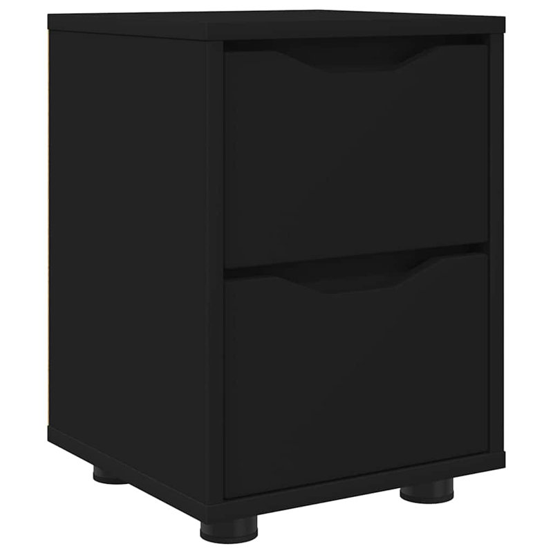 30.5cm W Manufactured Wood Bedside Table, Black