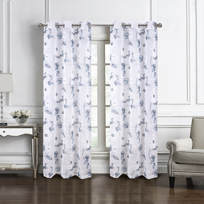 Panneau de rideau transparent Shurwood, Bleu, L 54 po x L 84 po