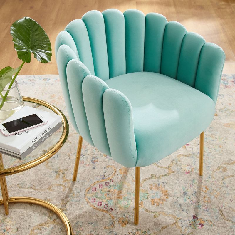 Fauteuil Sanna Channel, Velours vert menthe