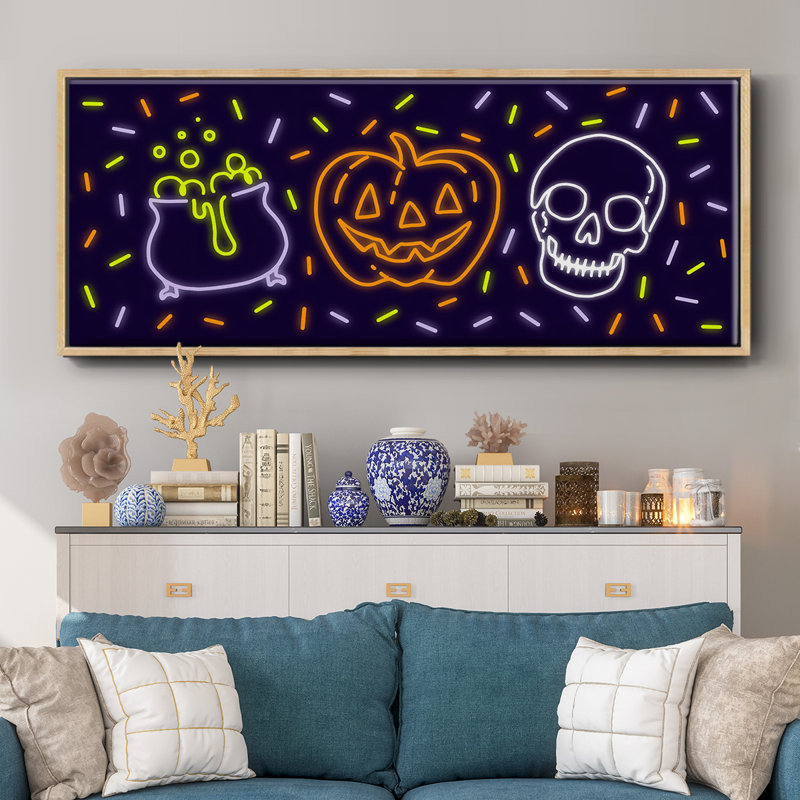 Neon Halloween Collection D-, toile encadrée