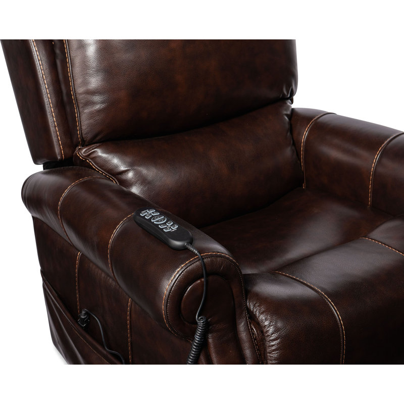  Asrar Genuine Leather Power Lift Recliner, Brown Genuine Leather