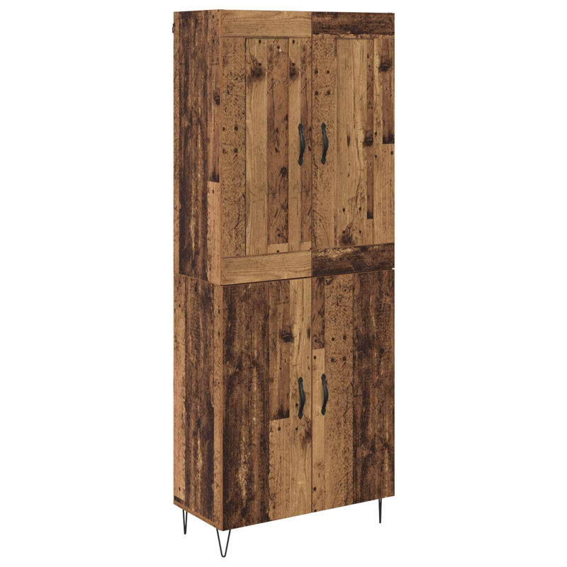  Highboard Black Oak 69.5 X 34 X 180 Cm Engineered Wood, Old Wood