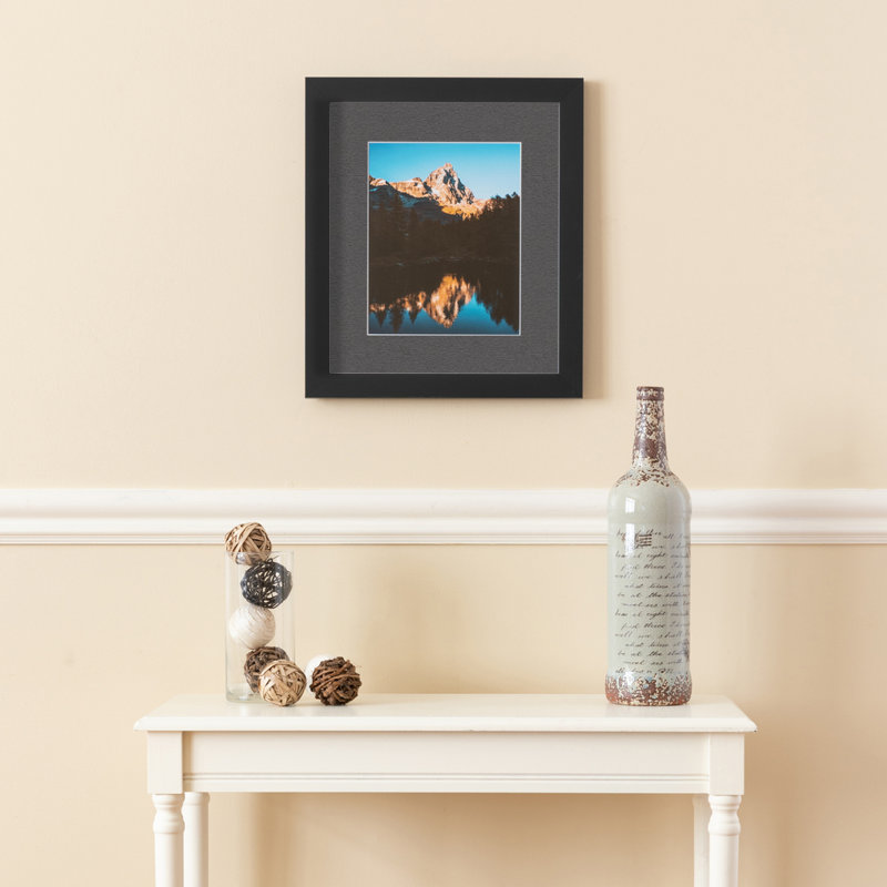 Matte Picture Frame with Mat, Charcoal