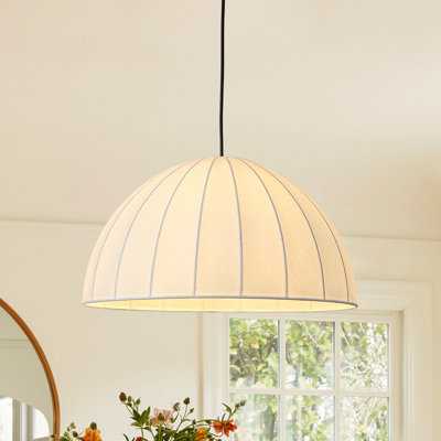 Modern Farmhouse 1-Light Silk Hemispherical Hanging Pendant