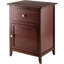 Table de chevet 1 tiroir avec armoire au fini noyer, H 25 po x l 18,9 po x P 14,96 po-966907314